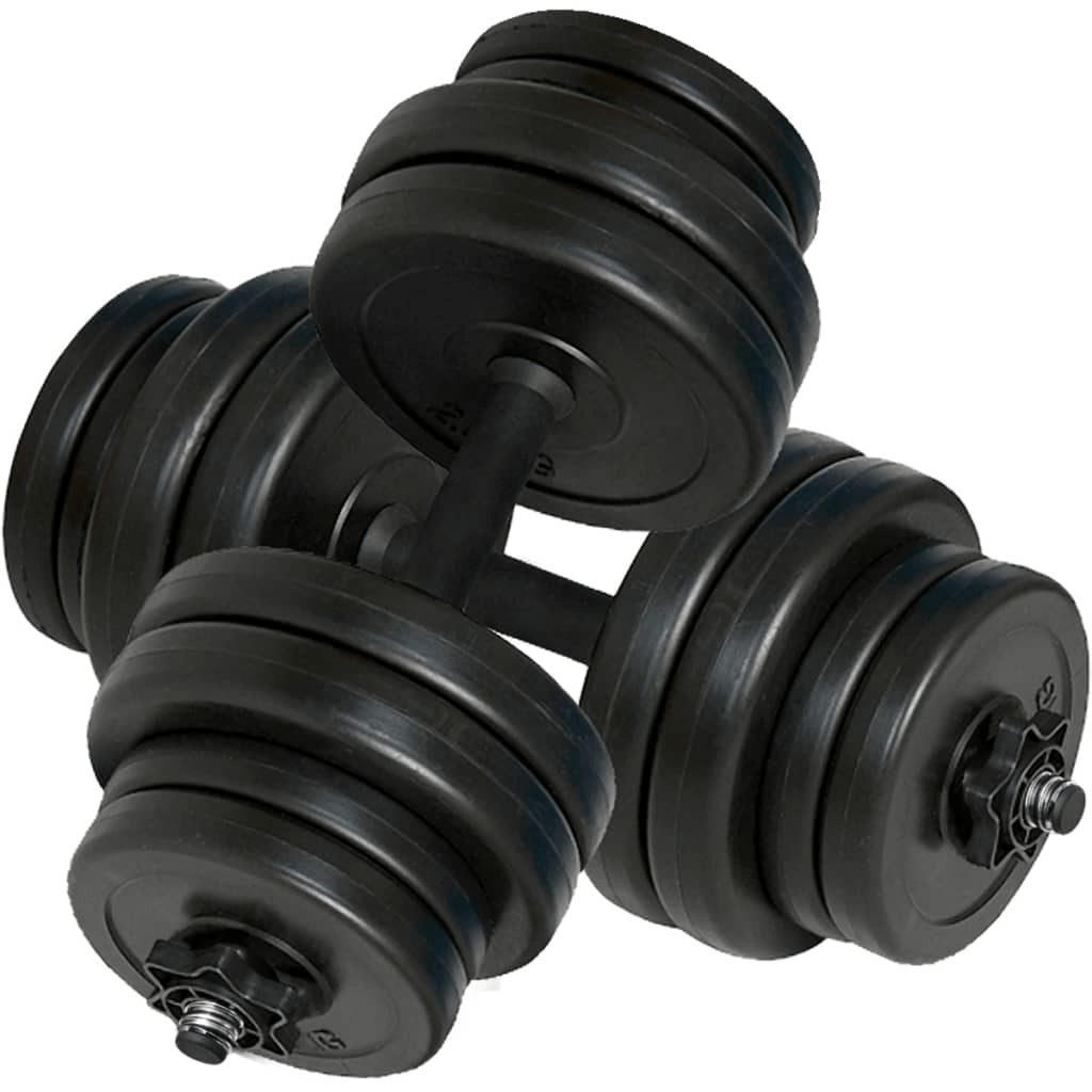vidaXL 2x15 kg Dumbbells with Anti-Slip Handles and Secure Plates - Fitness Max