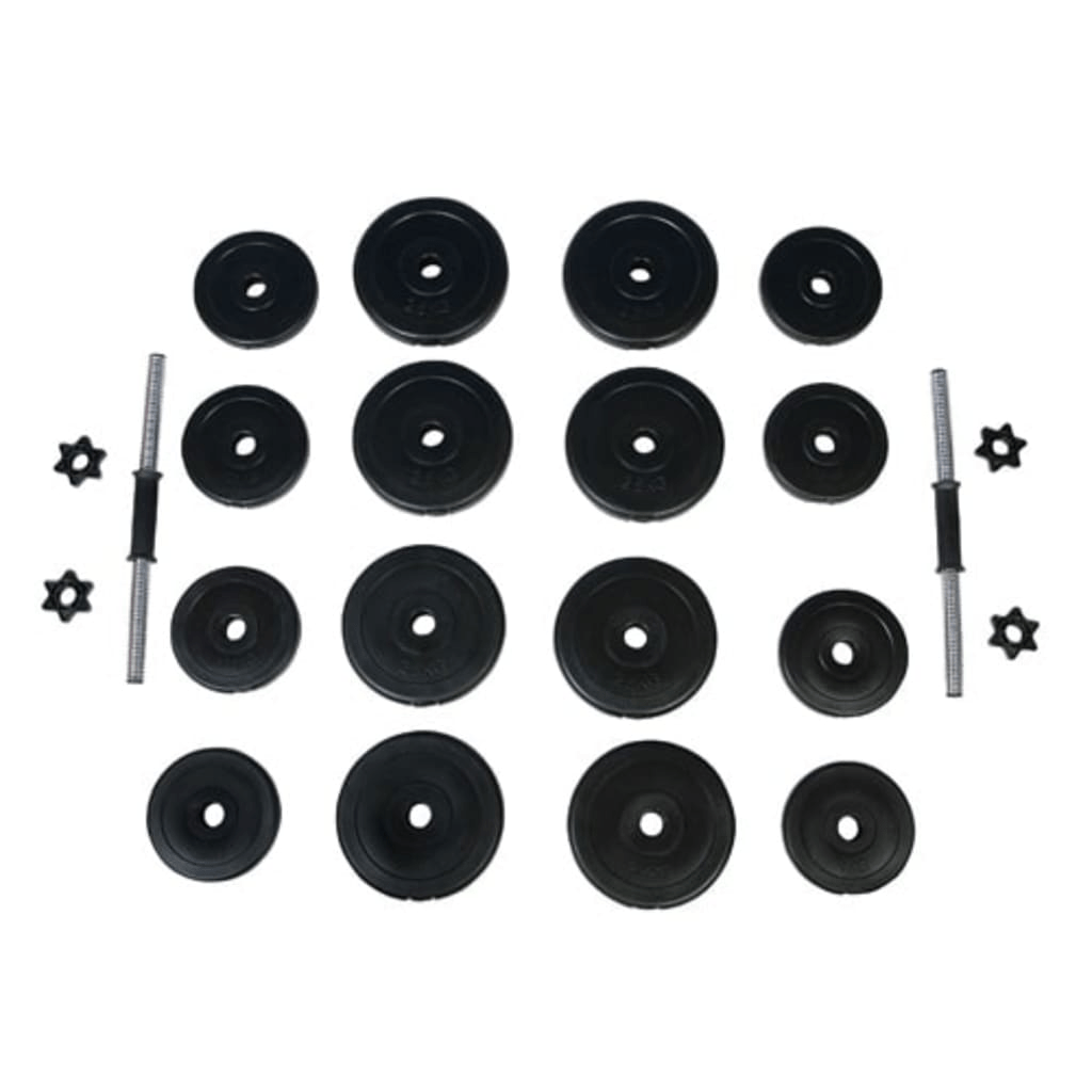 vidaXL 2x15 kg Dumbbells with Anti-Slip Handles and Secure Plates - Fitness Max