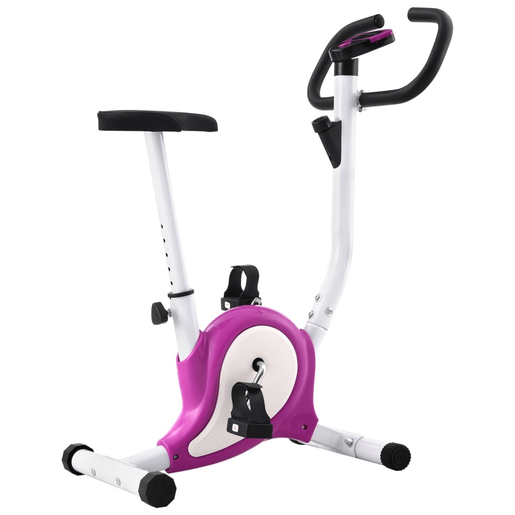 vidaXL Purple Exercise Bike with Belt Resistance for Home Fitness - Fitness Max