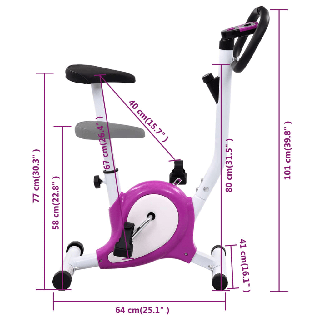 vidaXL Purple Exercise Bike with Belt Resistance for Home Fitness - Fitness Max