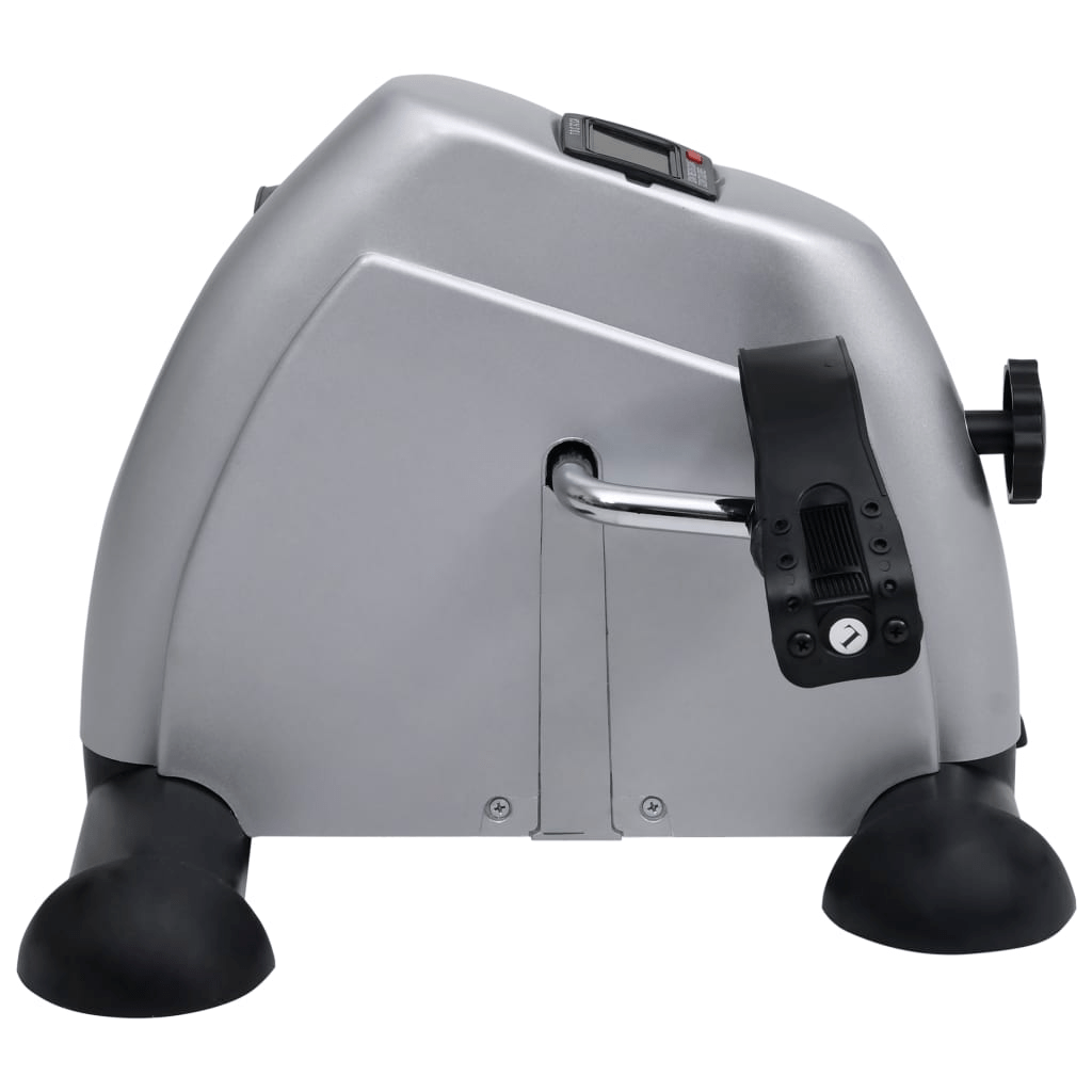 Compact Silver Mini Exercise Bike with Adjustable Resistance and LCD Display - Fitness Max