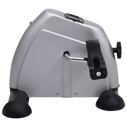 Compact Silver Mini Exercise Bike with Adjustable Resistance and LCD Display - Fitness Max