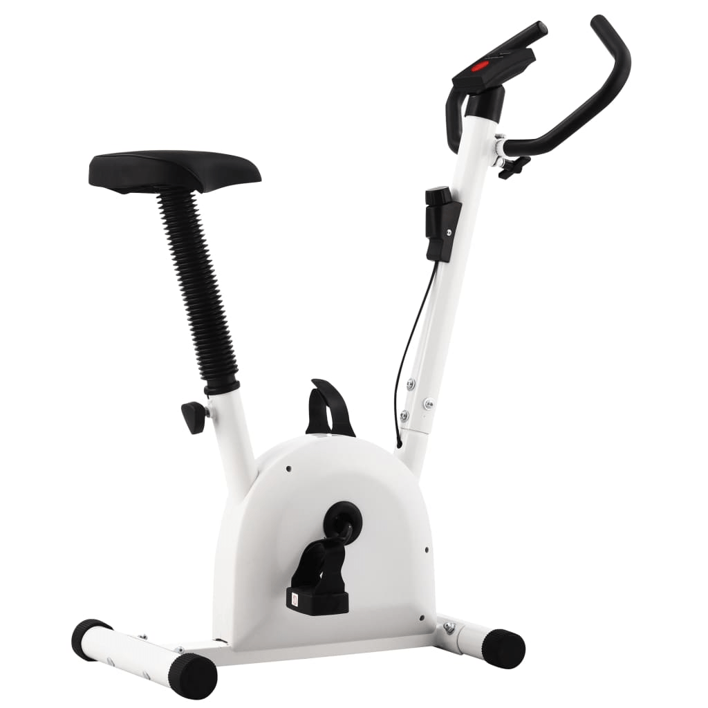 vidaXL White Exercise Bike with Belt Resistance - Improve Home Workout - Fitness Max