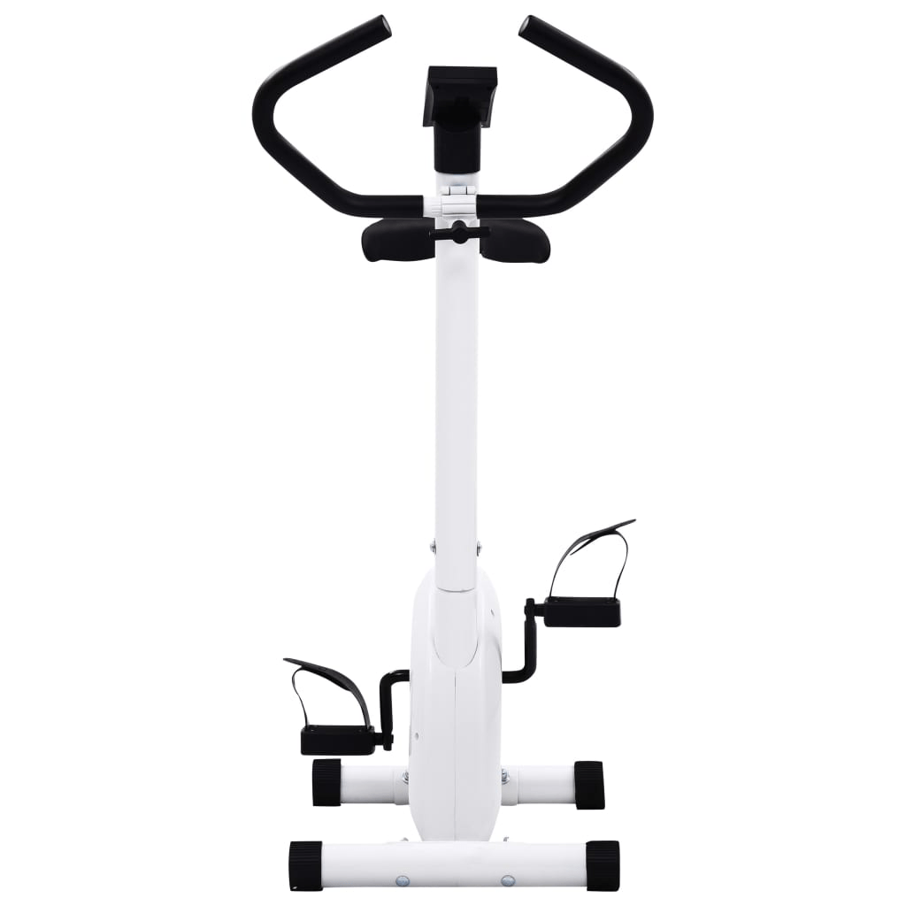 vidaXL White Exercise Bike with Belt Resistance - Improve Home Workout - Fitness Max