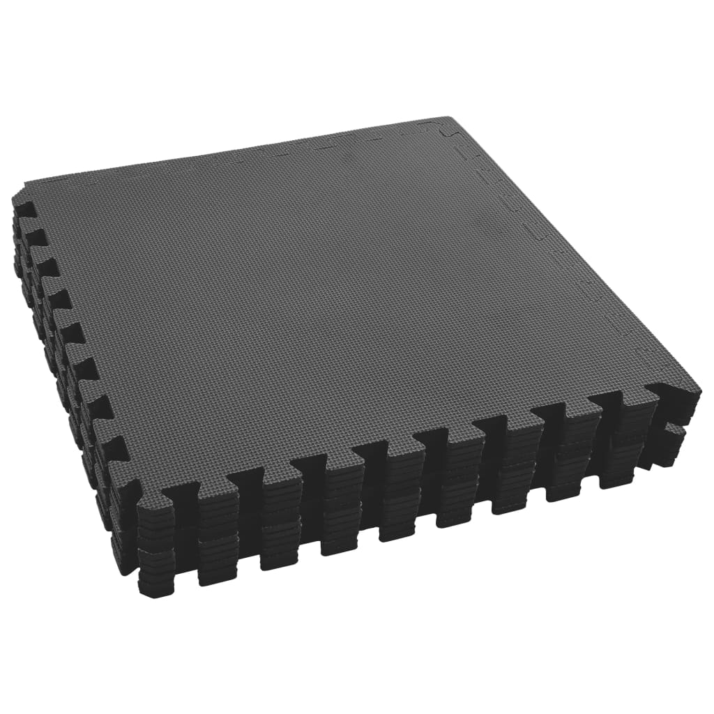 floor protective mats vidaXL 12 pcs Floor Mats, EVA Foam, Black