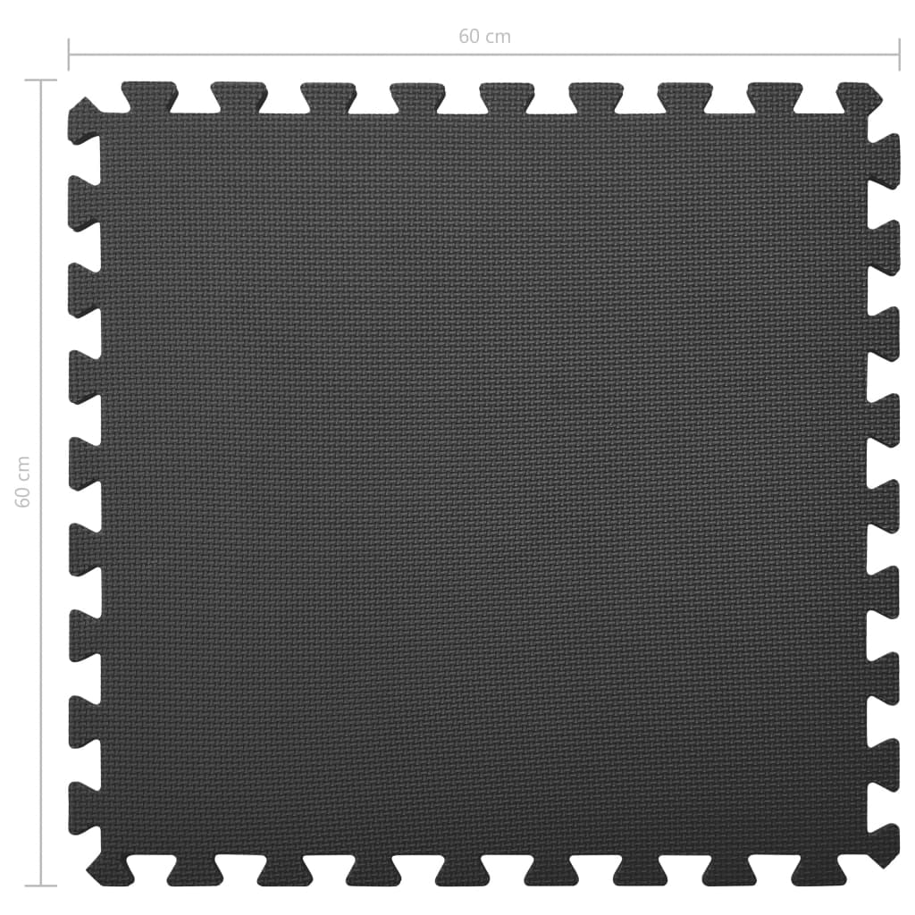 floor protective mats vidaXL 12 pcs Floor Mats, EVA Foam, Black