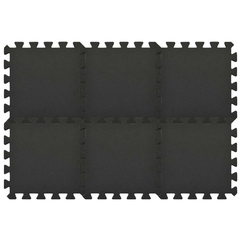 vidaXL EVA Foam Floor Mats Set, 54 Pieces, Black for Gyms, Playrooms, Workouts - Fitness Max