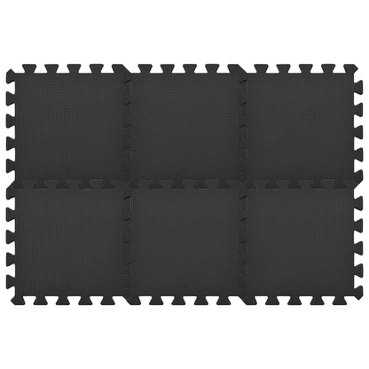vidaXL EVA Foam Floor Mats Set, 54 Pieces, Black for Gyms, Playrooms, Workouts - Fitness Max