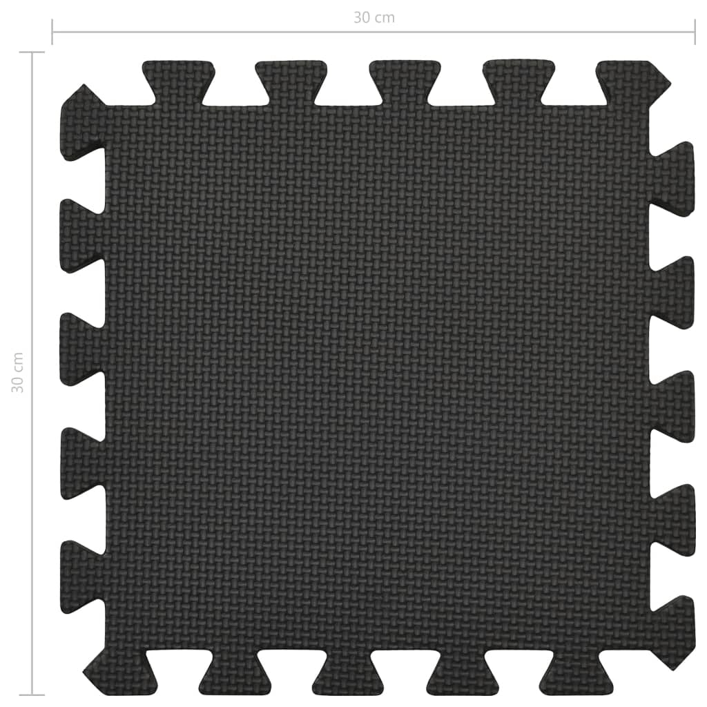 vidaXL EVA Foam Floor Mats Set, 54 Pieces, Black for Gyms, Playrooms, Workouts - Fitness Max