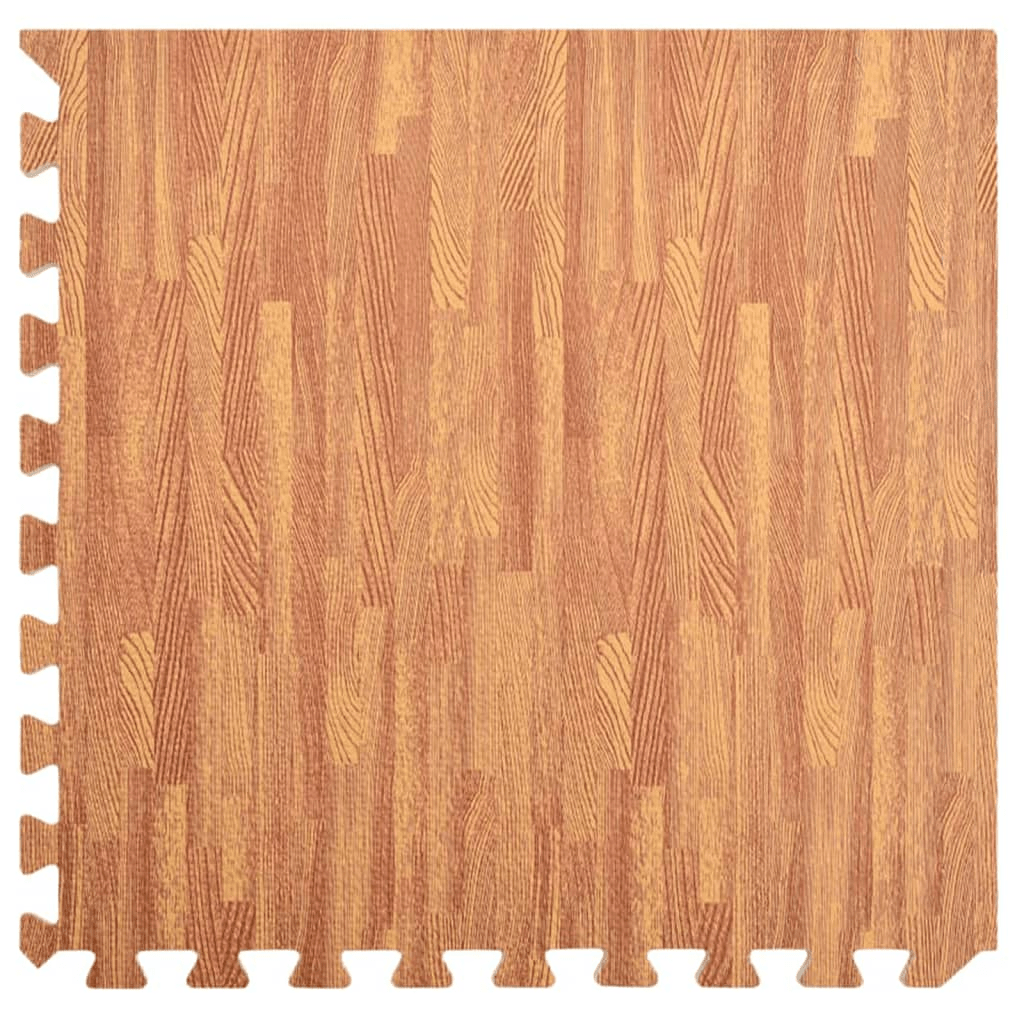 floor protective mats vidaXL 12 Wood Grain Floor Mats 4.32 EVA Foam Tiles