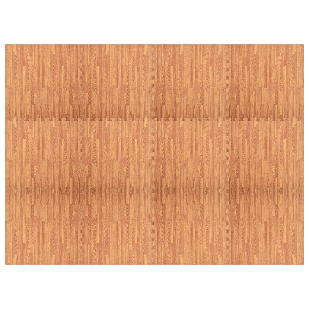 floor protective mats vidaXL 12 Wood Grain Floor Mats 4.32 EVA Foam Tiles