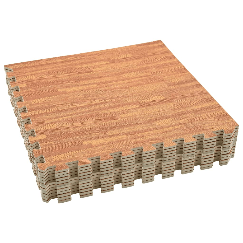 floor protective mats vidaXL 12 Wood Grain Floor Mats 4.32 EVA Foam Tiles