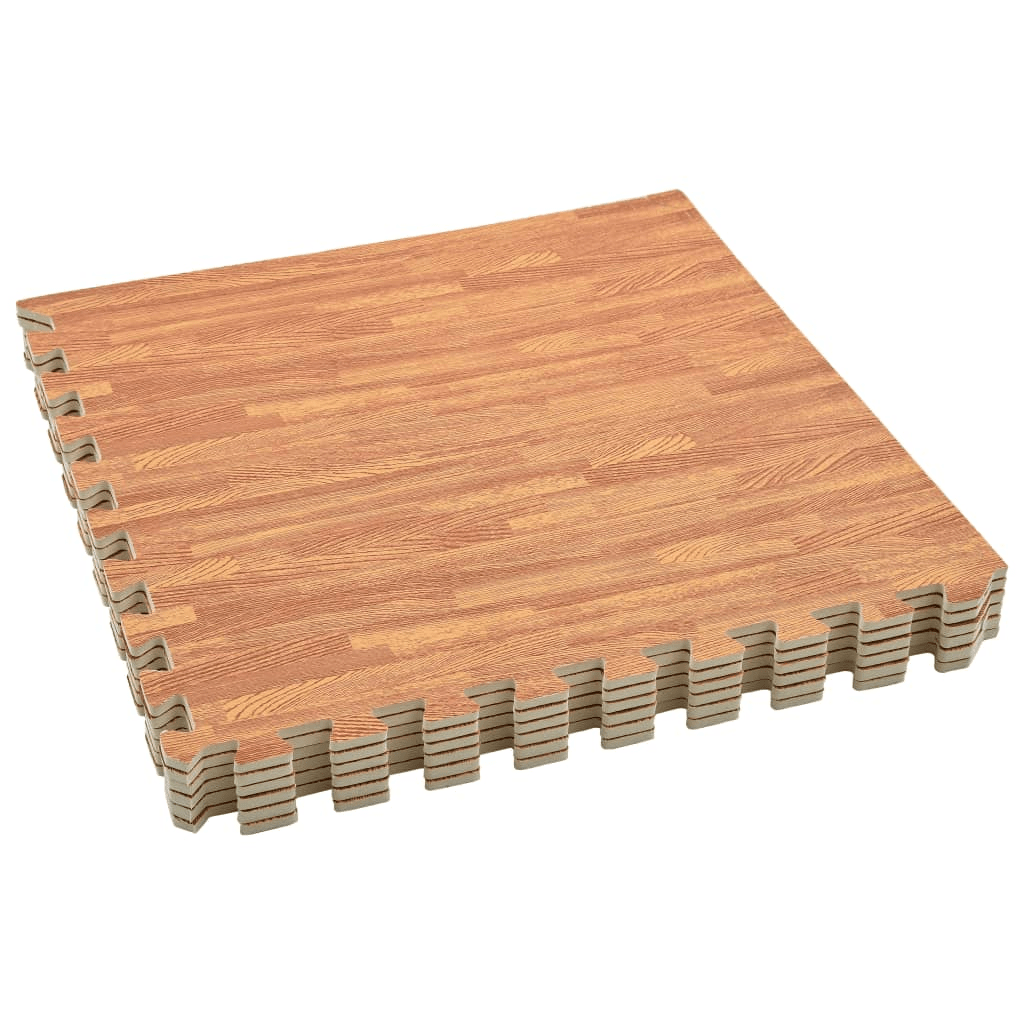 vidaXL Wood Grain EVA Foam Floor Mats 6 Piece Set UK - Fitness Max