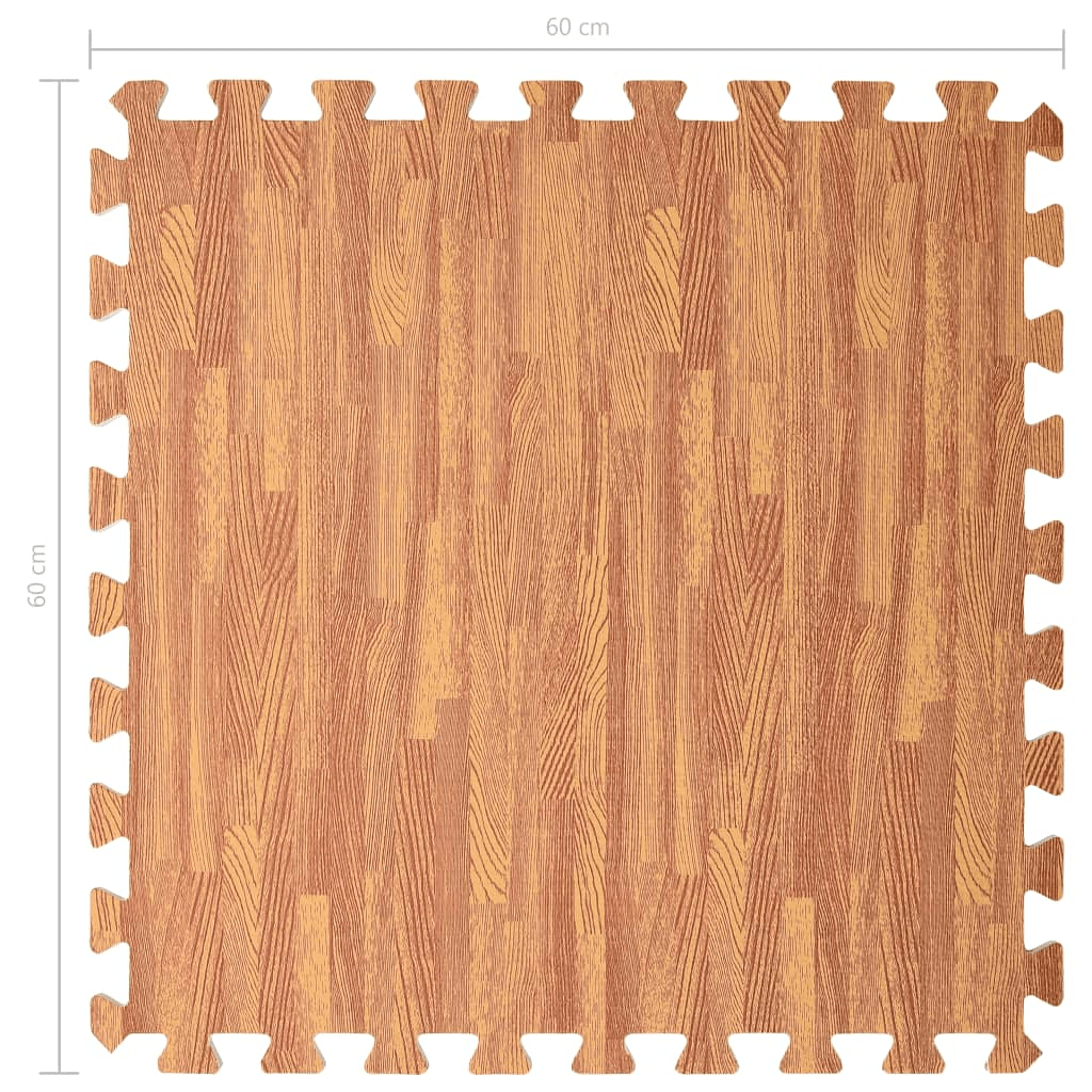 vidaXL Wood Grain EVA Foam Floor Mats 6 Piece Set UK - Fitness Max