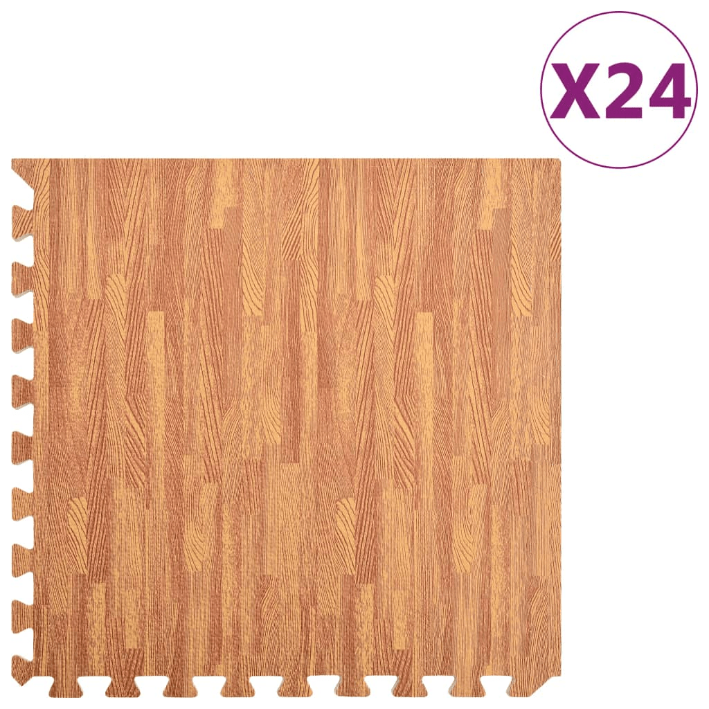 vidaXL Wood Grain EVA Foam Mats: High-Density, Anti-Slip, Water-Resistant, 8.64 ? - Fitness Max