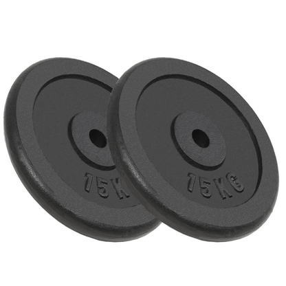 free weights vidaXL 2x15 kg Cast Iron Weight Plates for Strength Training