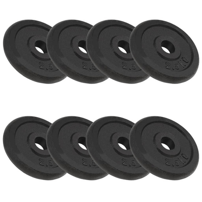 free weights vidaXL 8 pcs 8x2.5 kg Cast Iron Weight Plates