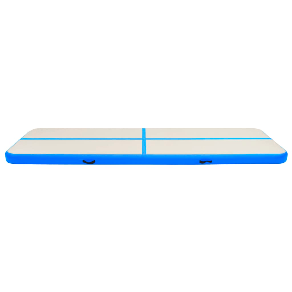 vidaXL Blue Inflatable Gymnastics Mat with Pump: Durable PVC Exercise Mat - Fitness Max