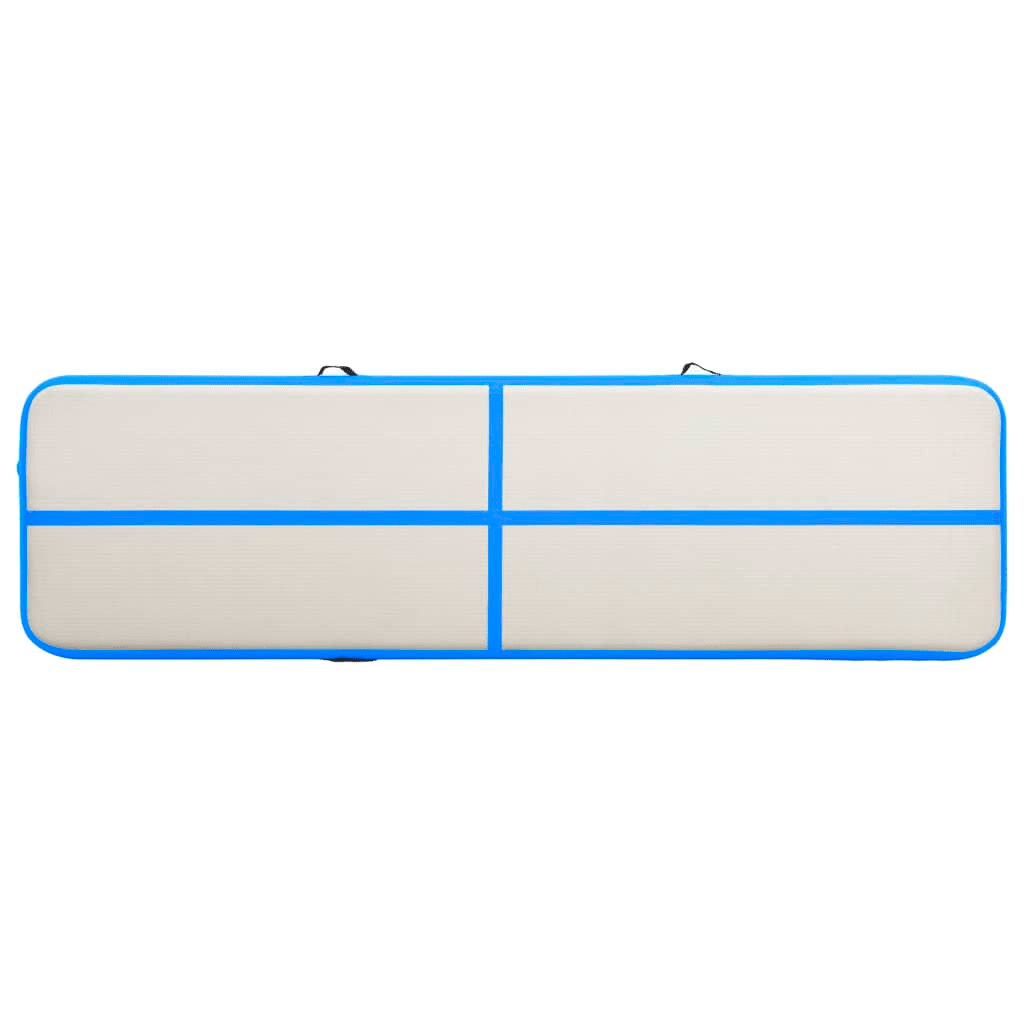 vidaXL Gymnastics Mat with Pump 8m x 1m x 20cm Blue Grey Durable Shock-Absorbing - Fitness Max