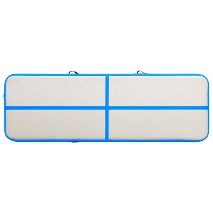 vidaXL Gymnastics Mat with Pump, High-Density PVC, 500x100x20 cm, Waterproof Blue - Fitness Max