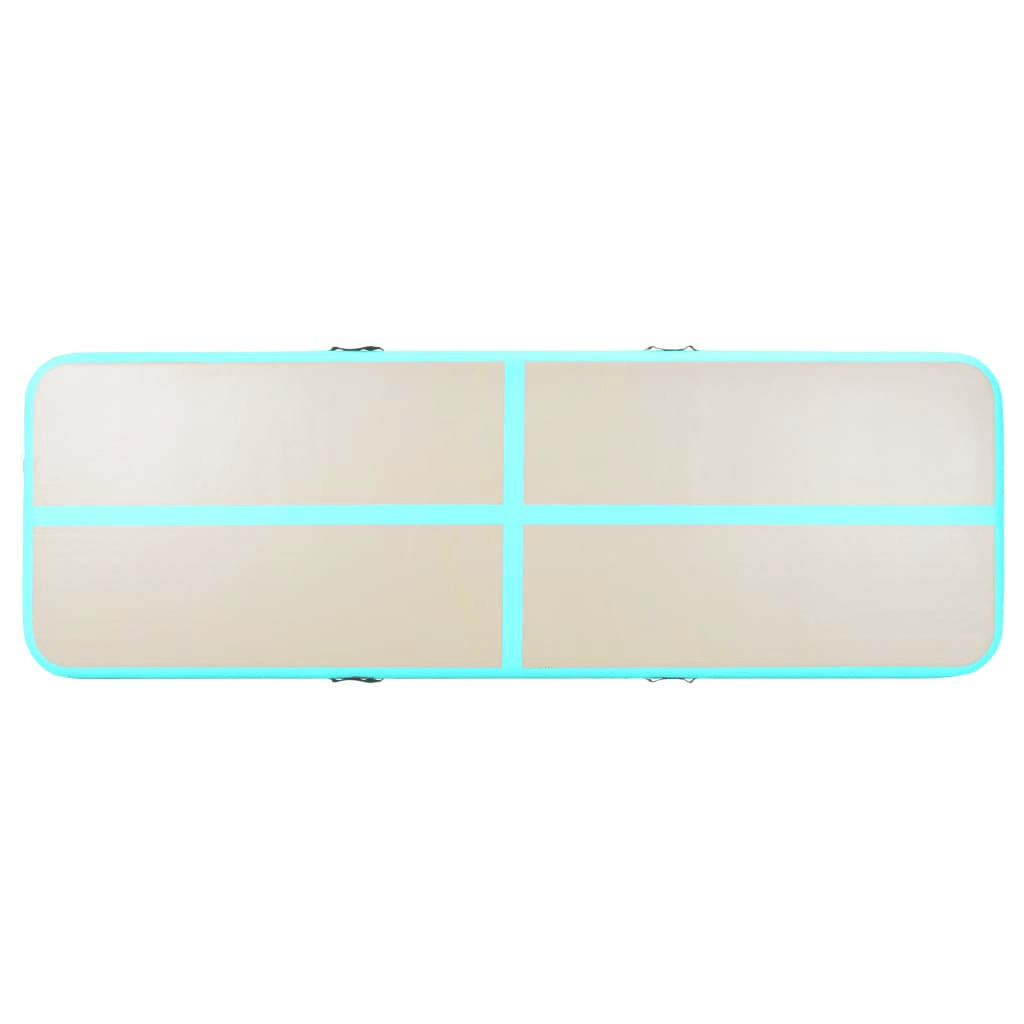 vidaXL High-Density PVC Gymnastics Mat with Pump, 300x100x10 cm, Green & Grey - Fitness Max