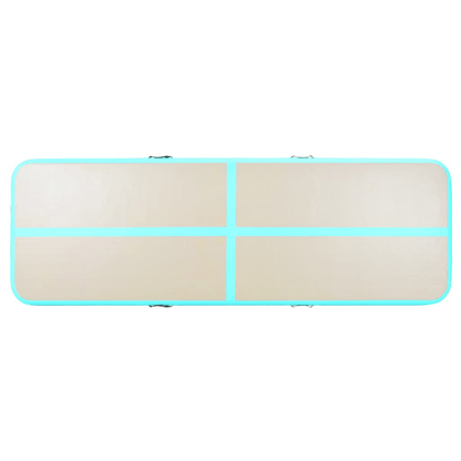 vidaXL High-Density PVC Gymnastics Mat with Pump, 300x100x10 cm, Green & Grey - Fitness Max