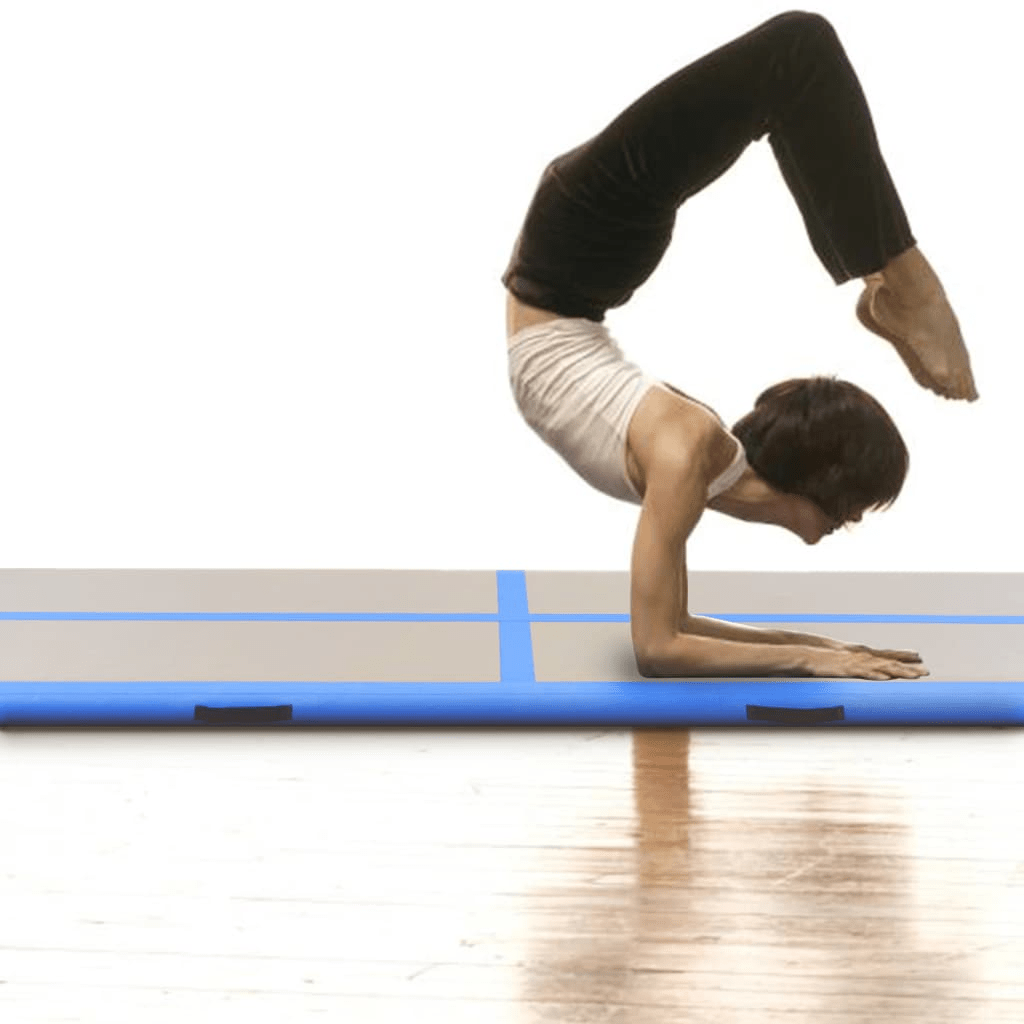 vidaXL Gymnastics Mat with Pump 700x100x10 cm PVC Blue for Training - Fitness Max