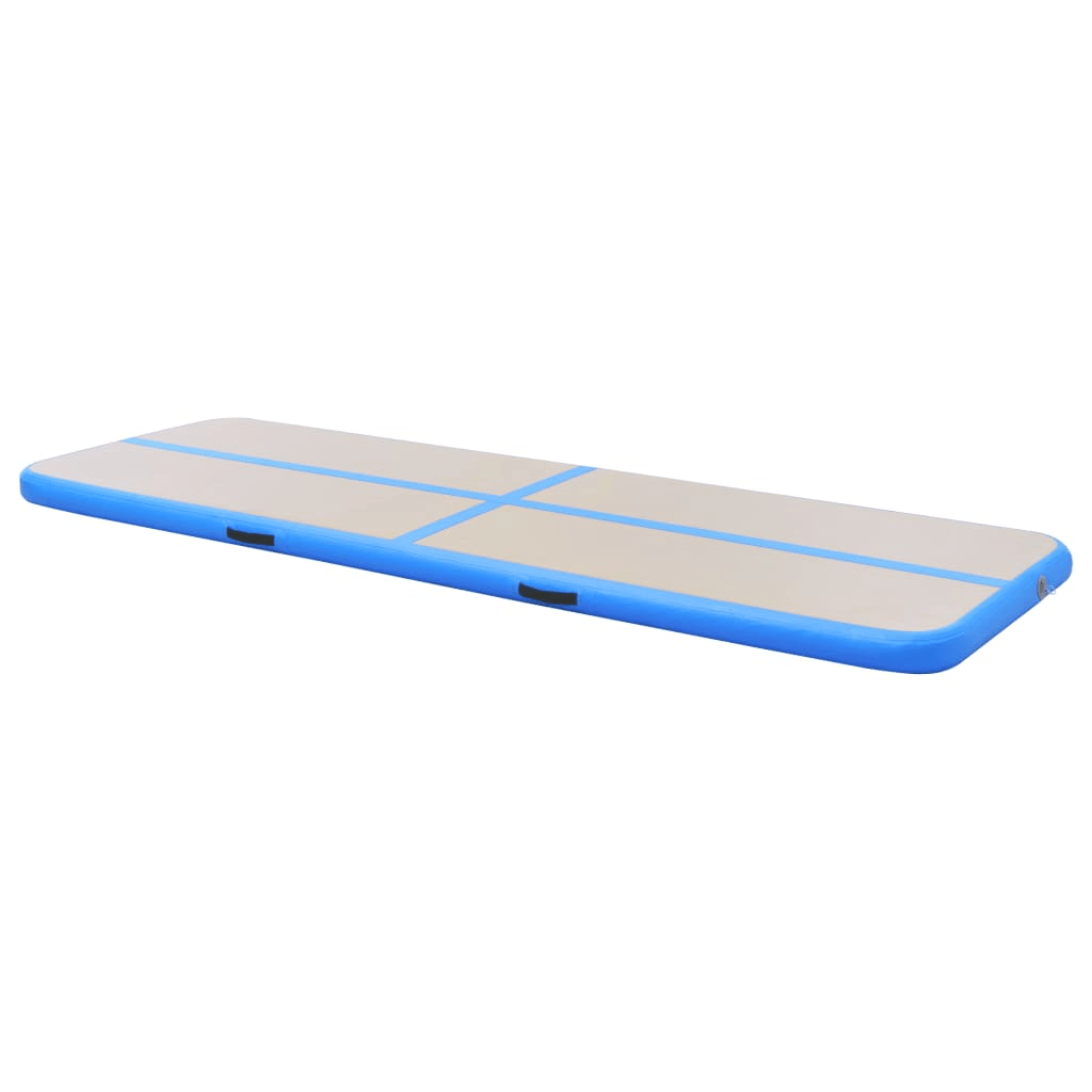vidaXL Gymnastics Mat with Pump 700x100x10 cm PVC Blue for Training - Fitness Max