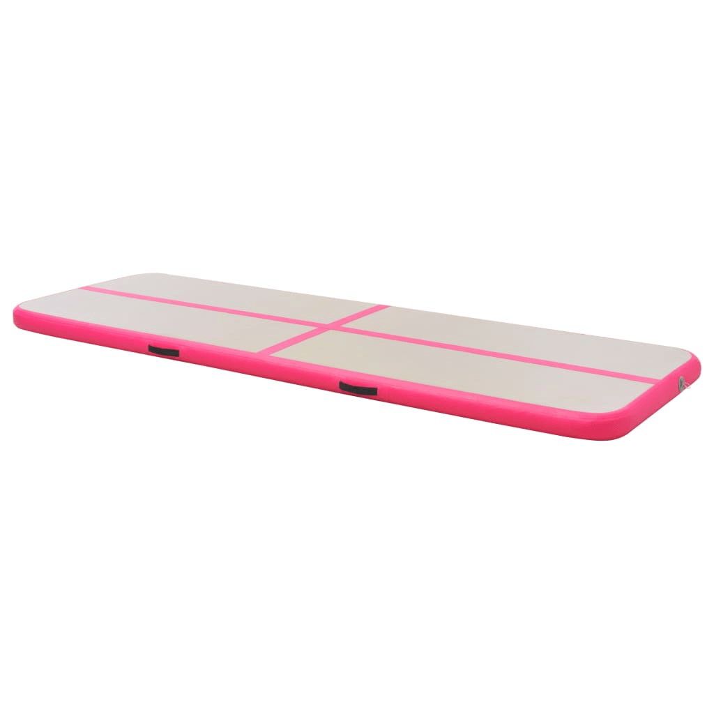 vidaXL Pink Inflatable Gymnastics Mat, 400x100x10 cm, High Density PVC - Fitness Max