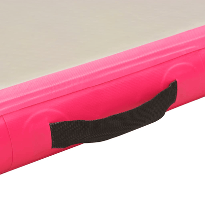 vidaXL Pink Inflatable Gymnastics Mat with Pump, 300x100x10 cm, Durable PVC - Fitness Max