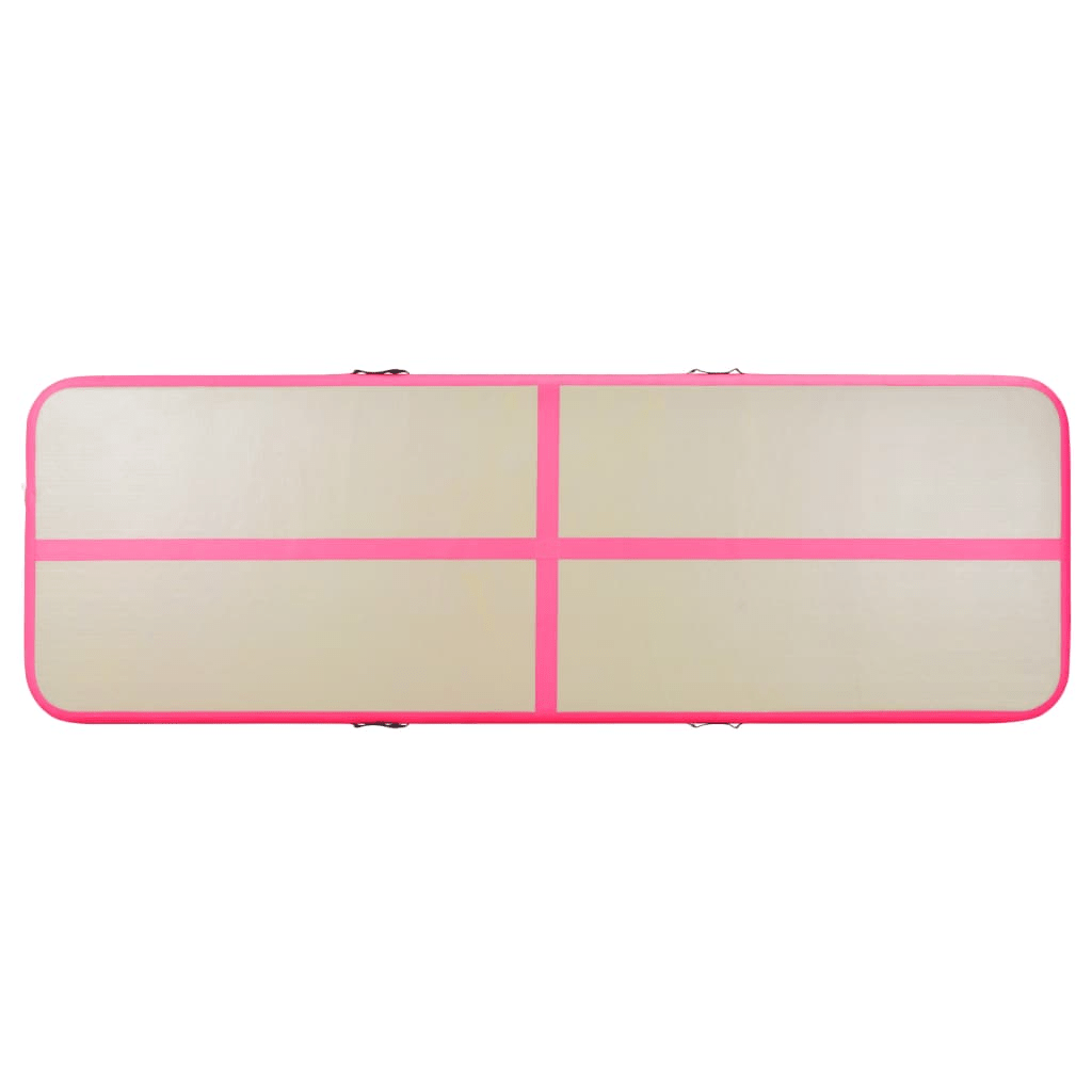 vidaXL Pink Inflatable Gymnastics Mat with Pump, 600x100x10 cm - Fitness Max
