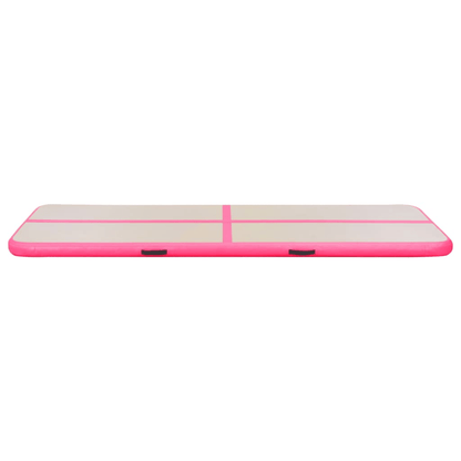 vidaXL Pink Inflatable Gymnastics Mat with Pump, 600x100x10 cm - Fitness Max