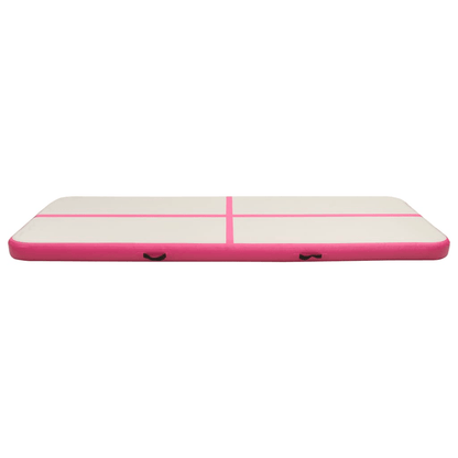 vidaXL Pink Inflatable Gymnastics Mat with Pump: Durable & Versatile - Fitness Max