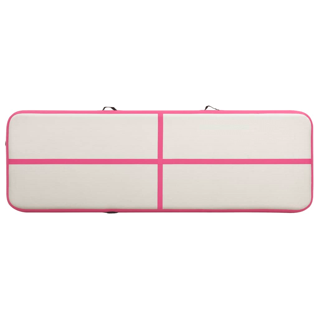 vidaXL Pink Inflatable Gymnastics Mat with Pump: Durable & Versatile - Fitness Max