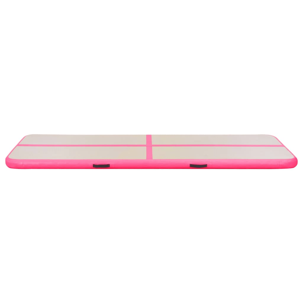 vidaXL Pink Inflatable Gymnastics Mat with Pump for Home and Gym - Fitness Max
