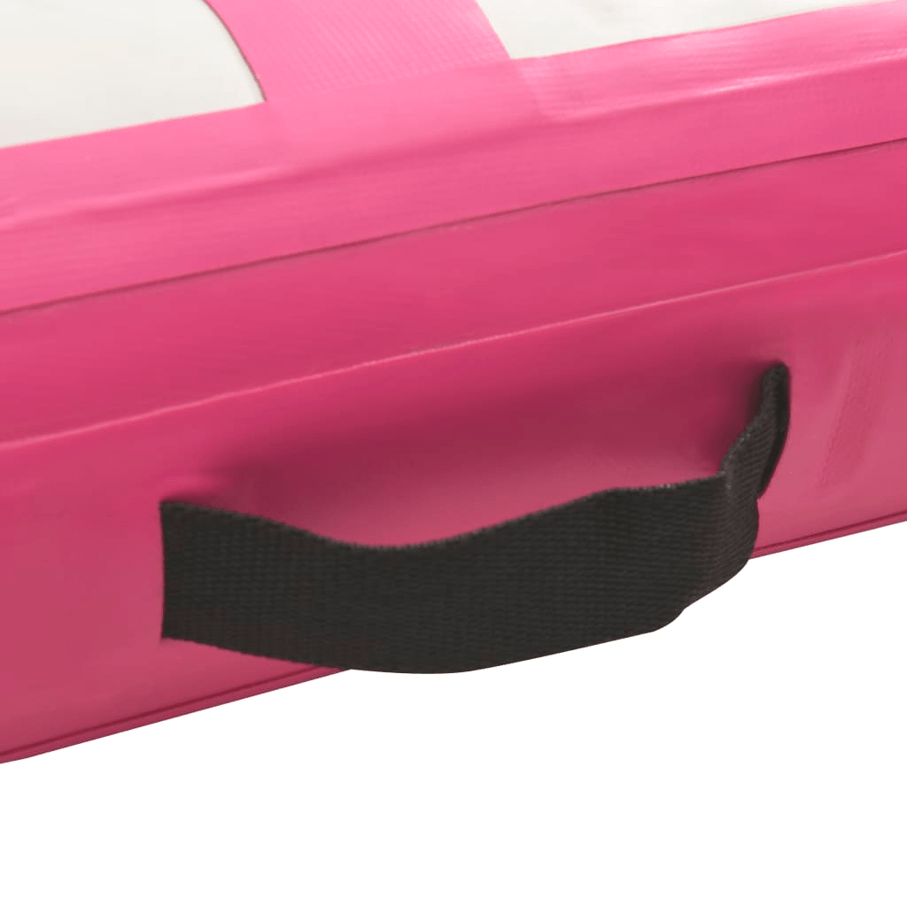 vidaXL Pink PVC Inflatable Gymnastics Mat with Pump: 400x100x20 cm - Fitness Max