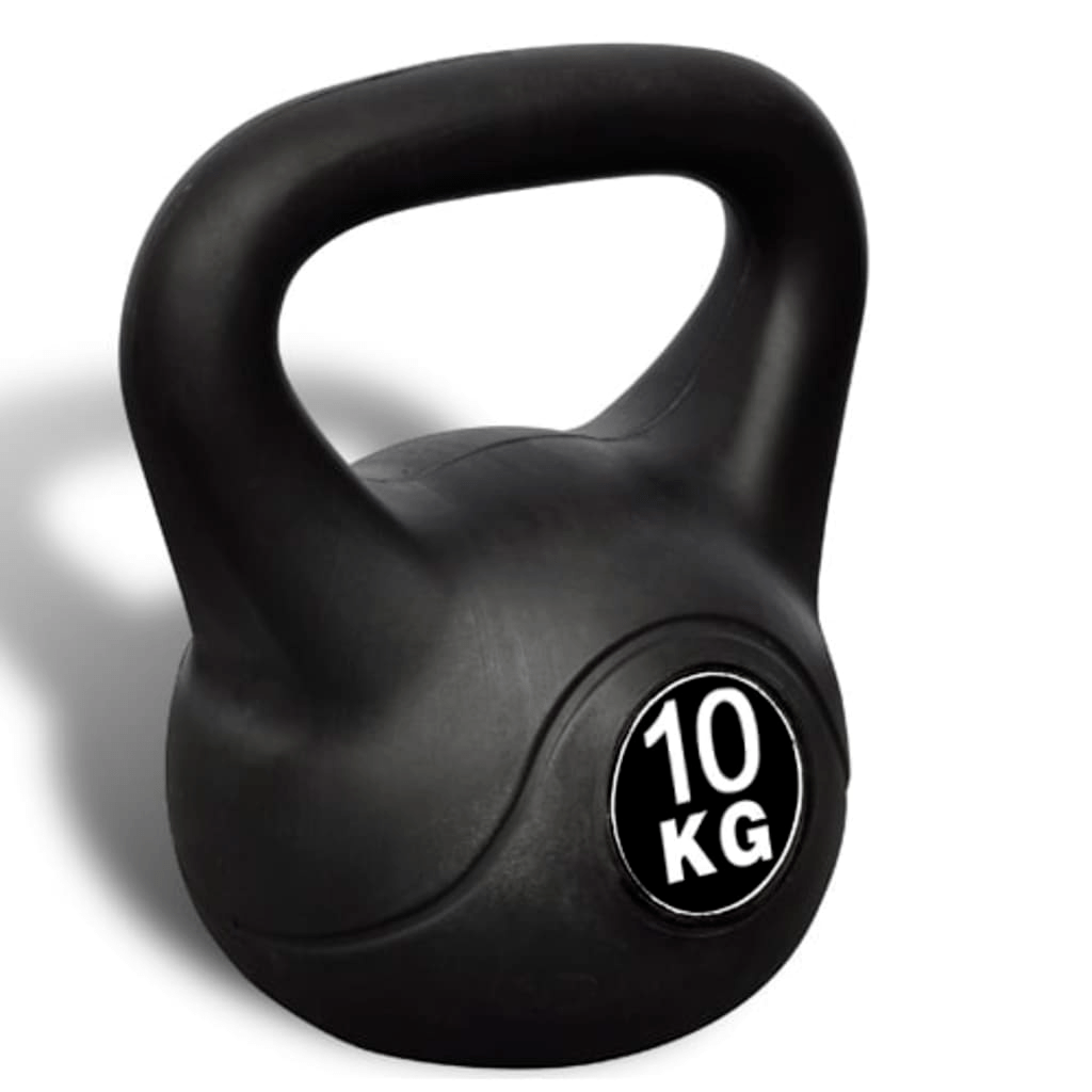 10 kg Concrete Kettlebell with Plastic Coating - Durable, Professional - Fitness Max