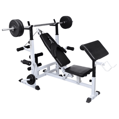 Multi Gym vidaXL Weight Bench & 120 kg Barbell Dumbbell Set