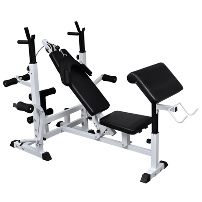 Multi Gym vidaXL Weight Bench & 120 kg Barbell Dumbbell Set