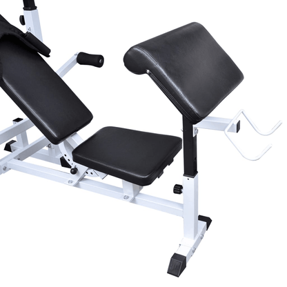 Multi Gym vidaXL Weight Bench & 120 kg Barbell Dumbbell Set