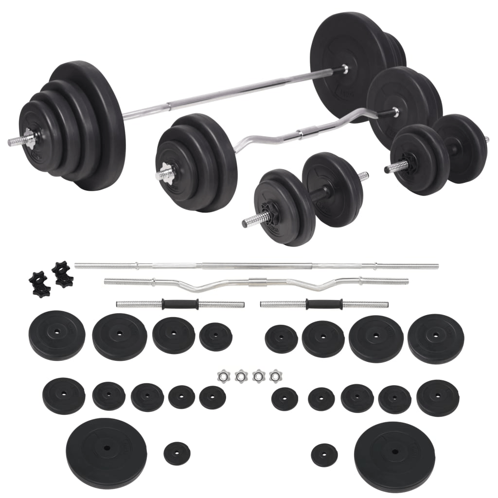 Multi Gym vidaXL Weight Bench & 120 kg Barbell Dumbbell Set