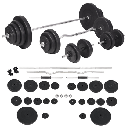 Multi Gym vidaXL Weight Bench & 120 kg Barbell Dumbbell Set
