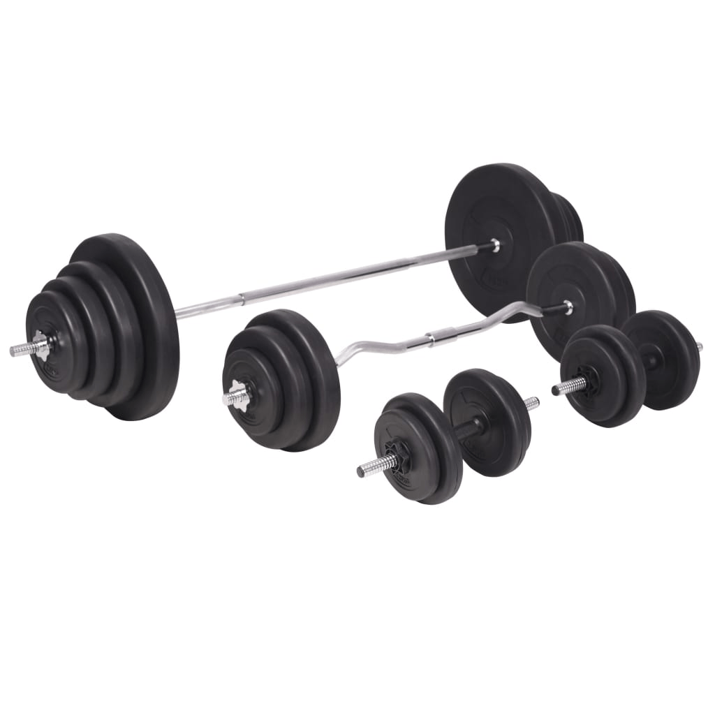 Multi Gym vidaXL Weight Bench & 120 kg Barbell Dumbbell Set