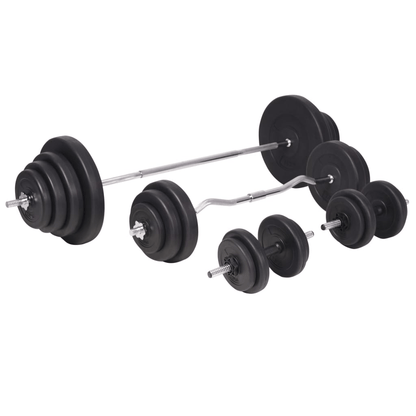Multi Gym vidaXL Weight Bench & 120 kg Barbell Dumbbell Set