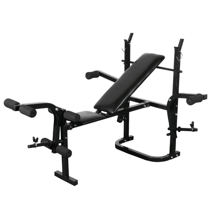 Multi Gym vidaXL Weight Bench with Weight Rack, Barbell and Dumbbell Set