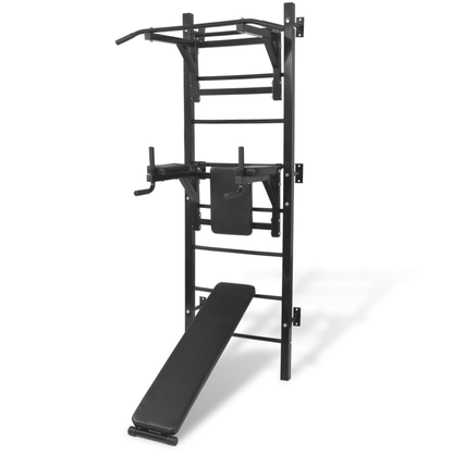 Power Tower vidaXL Wall-mounted Fitness Power Tower in Black for Full-Body Workout