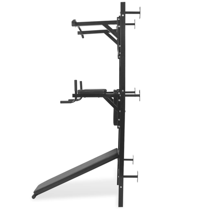 Power Tower vidaXL Wall-mounted Fitness Power Tower in Black for Full-Body Workout