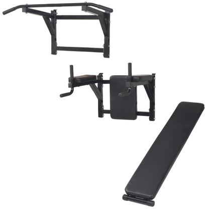 Power Tower vidaXL Wall-mounted Fitness Power Tower in Black for Full-Body Workout