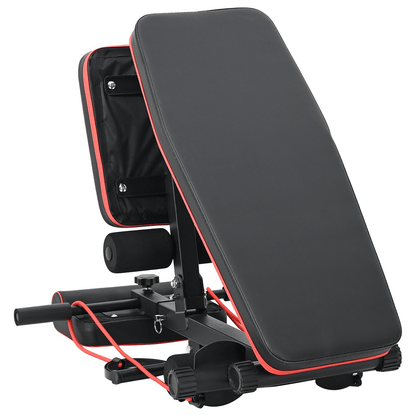 vidaXL Weight Bench with Resistance Bands, 150 kg Capacity, Black Steel - Home Gym - Fitness Max