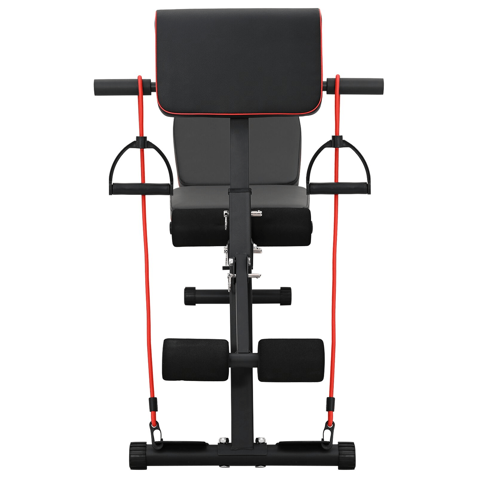 vidaXL Weight Bench with Resistance Bands, 150 kg Capacity, Black Steel - Home Gym - Fitness Max